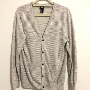 Mens Beige H&M Cardigan Button Sweater